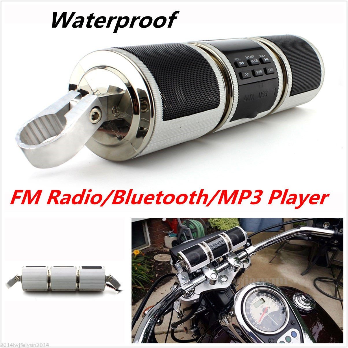 Motorcycle Bluetooth Audio Sound System MP3 FM Radio Stereo Speakers Waterproof0